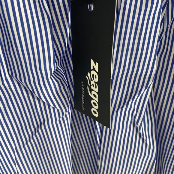 Zeagoo Women's Blue White Stripe Halter Top Size Small NWT - Picture 5 of 5